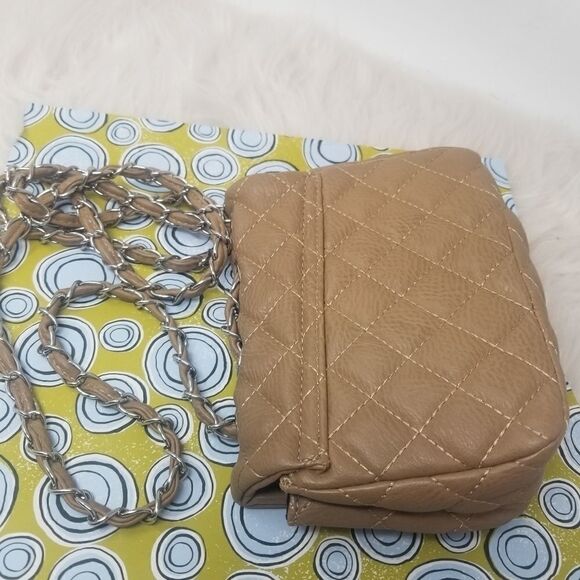 Faux Leather Dark Tan Rose Crossbody Bag - Picture 13 of 13